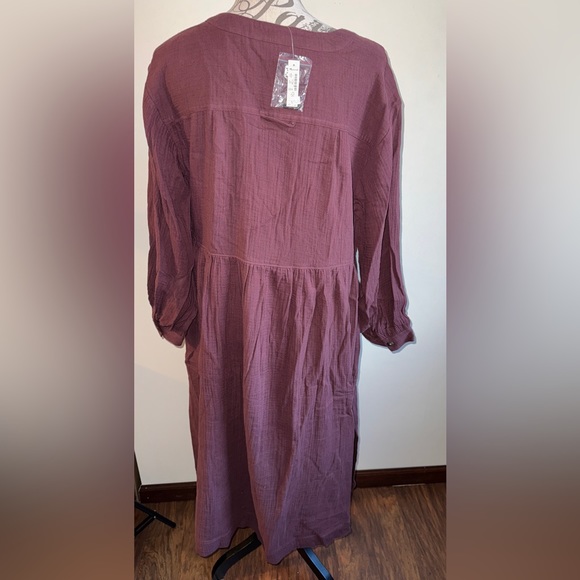 Madewell Lightspun Button-Front Midi Dress Size 10 - Picture 2 of 3